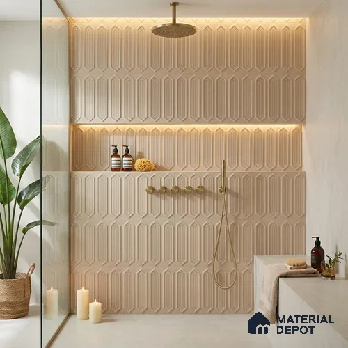 Faux Subway Wall Tile TL 06345 Picket Fence Flow 12 inch x 12 inch Ceramic Matte Finish - 9.5 mm | Suitable for Accent / Feature Walls, Bathroom, Kitchen Wall & Backsplashes | Please Expect a Slight Variation of Pattern