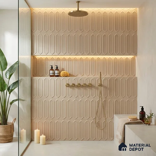 Faux Subway Wall Tile TL 06345 Picket Fence Flow 12 inch x 12 inch Ceramic Matte Finish - 9.5 mm | Suitable for Accent / Feature Walls, Bathroom, Kitchen Wall & Backsplashes | Please Expect a Slight Variation of Pattern