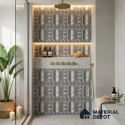 Faux Subway Wall Tile TL 06346 B  Picket Pointora 12 inch x 12 inch Ceramic Matte Finish - 9.5 mm | Suitable for Accent / Feature Walls, Bathroom, Kitchen Wall & Backsplashes | Please Expect a Slight Variation of Pattern