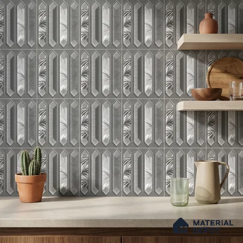 Faux Subway Wall Tile TL 06346 B Picket Pointora 12 inch x 12 inch Ceramic Matte Finish - 9.5 mm | Suitable for Accent / Feature Walls, Bathroom, Kitchen Wall & Backsplashes | Please Expect a Slight Variation of Pattern