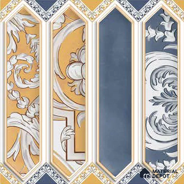 Faux Subway Wall Tile TL 06346 C Picket Stemline 12 inch x 12 inch Ceramic Matte Finish - 9.5 mm | Suitable for Accent / Feature Walls, Bathroom, Kitchen Wall & Backsplashes | Please Expect a Slight Variation of Pattern
