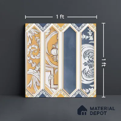 Faux Subway Wall Tile TL 06346 C  Picket Stemline 12 inch x 12 inch Ceramic Matte Finish - 9.5 mm | Suitable for Accent / Feature Walls, Bathroom, Kitchen Wall & Backsplashes | Please Expect a Slight Variation of Pattern