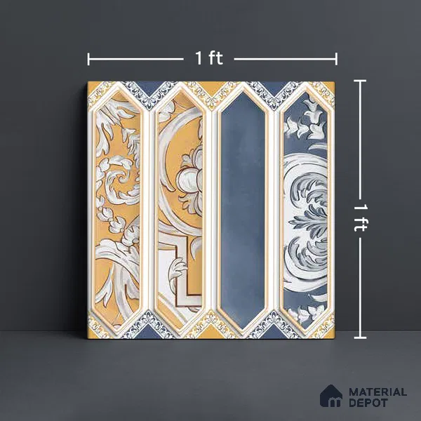 Faux Subway Wall Tile TL 06346 C Picket Stemline 12 inch x 12 inch Ceramic Matte Finish - 9.5 mm | Suitable for Accent / Feature Walls, Bathroom, Kitchen Wall & Backsplashes | Please Expect a Slight Variation of Pattern