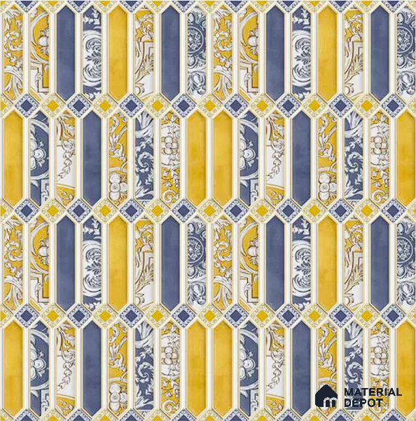 Faux Subway Wall Tile TL 06346 C Picket Stemline 12 inch x 12 inch Ceramic Matte Finish - 9.5 mm | Suitable for Accent / Feature Walls, Bathroom, Kitchen Wall & Backsplashes | Please Expect a Slight Variation of Pattern