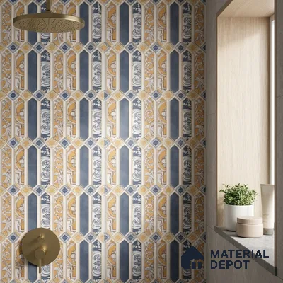 Faux Subway Wall Tile TL 06346 C  Picket Stemline 12 inch x 12 inch Ceramic Matte Finish - 9.5 mm | Suitable for Accent / Feature Walls, Bathroom, Kitchen Wall & Backsplashes | Please Expect a Slight Variation of Pattern