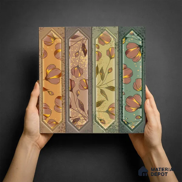 Faux Subway Wall Tile TL 06346 D  Picket Shape Flow 12 inch x 12 inch Ceramic Matte Finish - 9.5 mm | Suitable for Accent / Feature Walls, Bathroom, Kitchen Wall & Backsplashes | Please Expect a Slight Variation of Pattern