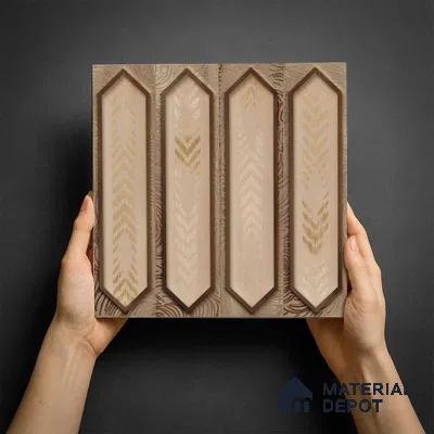 Faux Subway Wall Tile TL 06346  Picket Leafstone 12 inch x 12 inch Ceramic Matte Finish - 9.5 mm | Suitable for Accent / Feature Walls, Bathroom, Kitchen Wall & Backsplashes | Please Expect a Slight Variation of Pattern