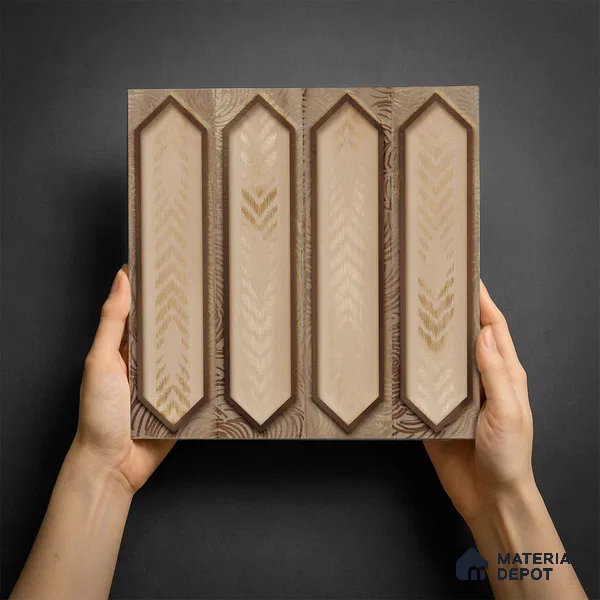 Faux Subway Wall Tile TL 06346 Picket Leafstone 12 inch x 12 inch Ceramic Matte Finish - 9.5 mm | Suitable for Accent / Feature Walls, Bathroom, Kitchen Wall & Backsplashes | Please Expect a Slight Variation of Pattern
