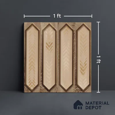Faux Subway Wall Tile TL 06346  Picket Leafstone 12 inch x 12 inch Ceramic Matte Finish - 9.5 mm | Suitable for Accent / Feature Walls, Bathroom, Kitchen Wall & Backsplashes | Please Expect a Slight Variation of Pattern