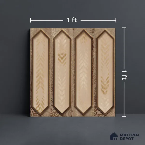 Faux Subway Wall Tile TL 06346 Picket Leafstone 12 inch x 12 inch Ceramic Matte Finish - 9.5 mm | Suitable for Accent / Feature Walls, Bathroom, Kitchen Wall & Backsplashes | Please Expect a Slight Variation of Pattern