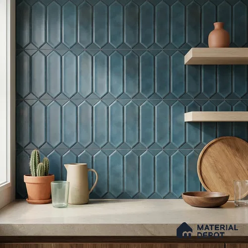 Faux Subway Wall Tile TL 06347 Picket Field Line 12 inch x 12 inch Ceramic Matte Finish - 9.5 mm | Suitable for Accent / Feature Walls, Bathroom, Kitchen Wall & Backsplashes | Please Expect a Slight Variation of Pattern