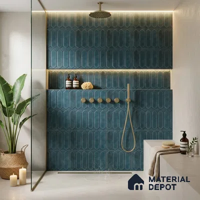 Faux Subway Wall Tile TL 06347  Picket Field Line 12 inch x 12 inch Ceramic Matte Finish - 9.5 mm | Suitable for Accent / Feature Walls, Bathroom, Kitchen Wall & Backsplashes | Please Expect a Slight Variation of Pattern