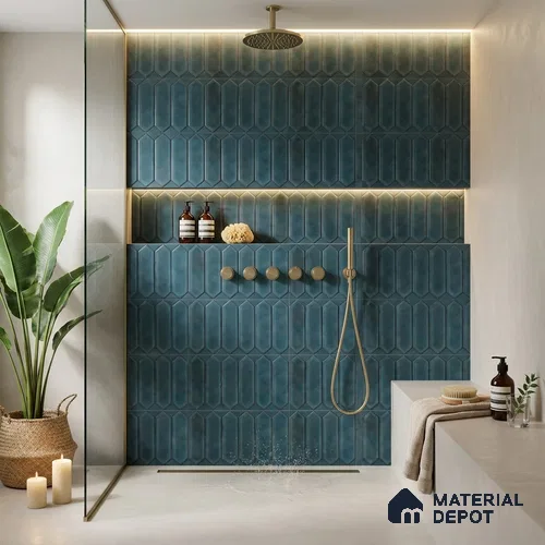 Faux Subway Wall Tile TL 06347  Picket Field Line 12 inch x 12 inch Ceramic Matte Finish - 9.5 mm | Suitable for Accent / Feature Walls, Bathroom, Kitchen Wall & Backsplashes | Please Expect a Slight Variation of Pattern