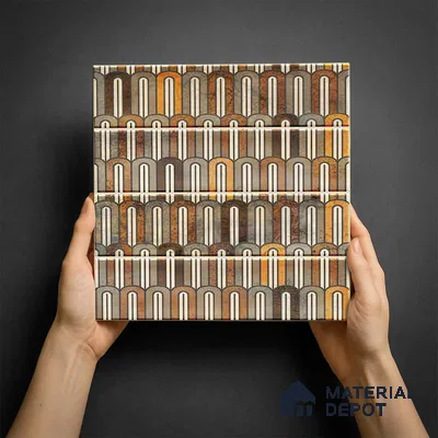 Faux Subway Wall Tile TL 06349  Railflow 12 inch x 12 inch Ceramic Matte Finish - 9.5 mm | Suitable for Accent / Feature Walls, Bathroom, Kitchen Wall & Backsplashes | Please Expect a Slight Variation of Pattern