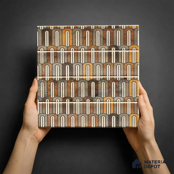 Faux Subway Wall Tile TL 06349 Railflow 12 inch x 12 inch Ceramic Matte Finish - 9.5 mm | Suitable for Accent / Feature Walls, Bathroom, Kitchen Wall & Backsplashes | Please Expect a Slight Variation of Pattern