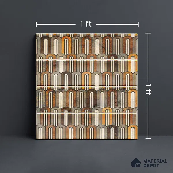 Faux Subway Wall Tile TL 06349 Railflow 12 inch x 12 inch Ceramic Matte Finish - 9.5 mm | Suitable for Accent / Feature Walls, Bathroom, Kitchen Wall & Backsplashes | Please Expect a Slight Variation of Pattern