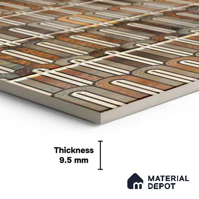 Faux Subway Wall Tile TL 06349  Railflow 12 inch x 12 inch Ceramic Matte Finish - 9.5 mm | Suitable for Accent / Feature Walls, Bathroom, Kitchen Wall & Backsplashes | Please Expect a Slight Variation of Pattern