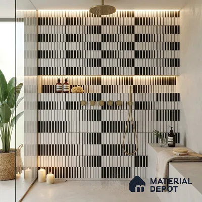 Faux Subway Wall Tile TL 06350  City 12 inch x 12 inch Ceramic Matte Finish - 9.5 mm | Suitable for Accent / Feature Walls, Bathroom, Kitchen Wall & Backsplashes | Please Expect a Slight Variation of Pattern