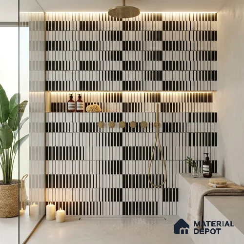 Faux Subway Wall Tile TL 06350  City 12 inch x 12 inch Ceramic Matte Finish - 9.5 mm | Suitable for Accent / Feature Walls, Bathroom, Kitchen Wall & Backsplashes | Please Expect a Slight Variation of Pattern