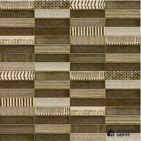 Faux Subway Wall Tile TL 06351 B Trackora 12 inch x 12 inch Ceramic Matte Finish - 9.5 mm | Suitable for Accent / Feature Walls, Bathroom, Kitchen Wall & Backsplashes | Please Expect a Slight Variation of Pattern
