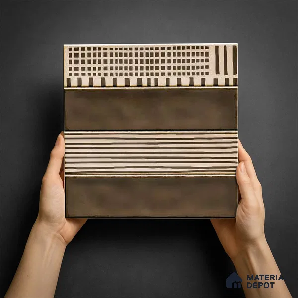 Faux Subway Wall Tile TL 06351 B Trackora 12 inch x 12 inch Ceramic Matte Finish - 9.5 mm | Suitable for Accent / Feature Walls, Bathroom, Kitchen Wall & Backsplashes | Please Expect a Slight Variation of Pattern