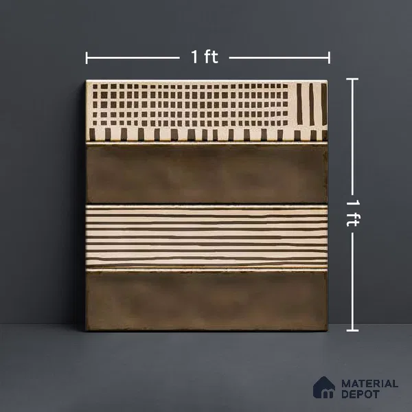 Faux Subway Wall Tile TL 06351 B Trackora 12 inch x 12 inch Ceramic Matte Finish - 9.5 mm | Suitable for Accent / Feature Walls, Bathroom, Kitchen Wall & Backsplashes | Please Expect a Slight Variation of Pattern