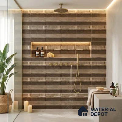 Faux Subway Wall Tile TL 06351 B  Trackora 12 inch x 12 inch Ceramic Matte Finish - 9.5 mm | Suitable for Accent / Feature Walls, Bathroom, Kitchen Wall & Backsplashes | Please Expect a Slight Variation of Pattern