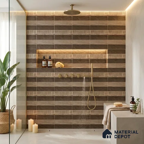 Faux Subway Wall Tile TL 06351 B  Trackora 12 inch x 12 inch Ceramic Matte Finish - 9.5 mm | Suitable for Accent / Feature Walls, Bathroom, Kitchen Wall & Backsplashes | Please Expect a Slight Variation of Pattern