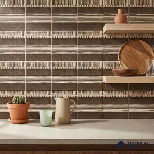 Faux Subway Wall Tile TL 06351 B Trackora 12 inch x 12 inch Ceramic Matte Finish - 9.5 mm | Suitable for Accent / Feature Walls, Bathroom, Kitchen Wall & Backsplashes | Please Expect a Slight Variation of Pattern
