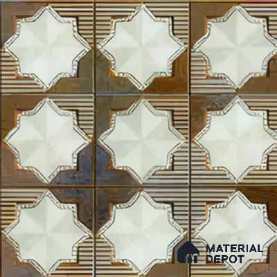 Moroccan Wall & Floor Tile TL 06352 B Shimmerix 12 inch x 12 inch Ceramic Matte Finish - 9.5 mm | Suitable for Bathroom, Kitchen, Basin Area | Please Expect a Slight Variation of Pattern