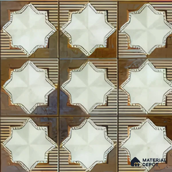 Moroccan Wall & Floor Tile TL 06352 B Shimmerix 12 inch x 12 inch Ceramic Matte Finish - 9.5 mm | Suitable for Bathroom, Kitchen, Basin Area | Please Expect a Slight Variation of Pattern