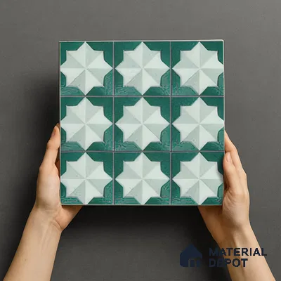 Moroccan Wall & Floor Tile TL 06352 Crystalova 12 inch x 12 inch Ceramic Matte Finish - 9.5 mm | Suitable for Bathroom, Kitchen, Basin Area | Please Expect a Slight Variation of Pattern