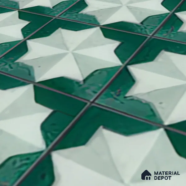 Moroccan Wall & Floor Tile TL 06352 Crystalova 12 inch x 12 inch Ceramic Matte Finish - 9.5 mm | Suitable for Bathroom, Kitchen, Basin Area | Please Expect a Slight Variation of Pattern