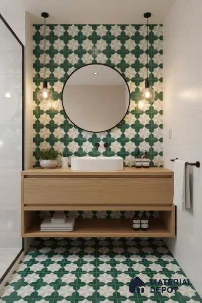 Moroccan Wall & Floor Tile TL 06352 Crystalova 12 inch x 12 inch Ceramic Matte Finish - 9.5 mm | Suitable for Accent / Feature Walls, Bathroom, Kitchen Wall & Backsplashes | Please Expect a Slight Variation of Pattern (Sample)
