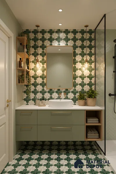 Moroccan Wall & Floor Tile TL 06352 Crystalova 12 inch x 12 inch Ceramic Matte Finish - 9.5 mm | Suitable for Accent / Feature Walls, Bathroom, Kitchen Wall & Backsplashes | Please Expect a Slight Variation of Pattern (Sample)