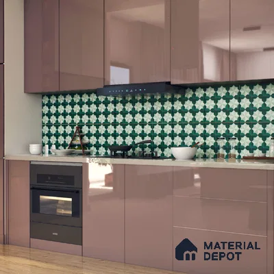 Moroccan Wall & Floor Tile TL 06352 Crystalova 12 inch x 12 inch Ceramic Matte Finish - 9.5 mm | Suitable for Bathroom, Kitchen, Basin Area | Please Expect a Slight Variation of Pattern