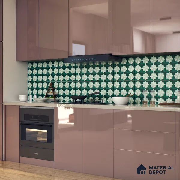 Moroccan Wall & Floor Tile TL 06352 Crystalova 12 inch x 12 inch Ceramic Matte Finish - 9.5 mm | Suitable for Bathroom, Kitchen, Basin Area | Please Expect a Slight Variation of Pattern