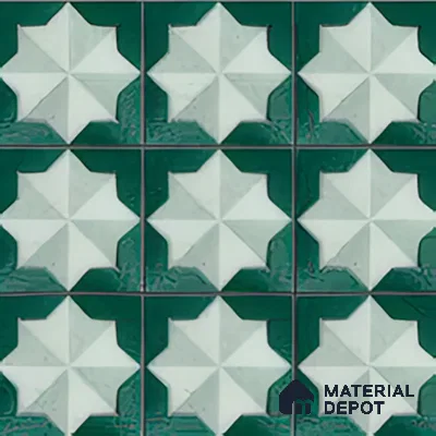 Moroccan Wall & Floor Tile TL 06352 Crystalova 12 inch x 12 inch Ceramic Matte Finish - 9.5 mm | Suitable for Bathroom, Kitchen, Basin Area | Please Expect a Slight Variation of Pattern