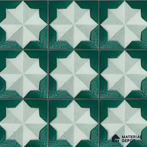 Moroccan Wall & Floor Tile TL 06352 Crystalova 12 inch x 12 inch Ceramic Matte Finish - 9.5 mm | Suitable for Bathroom, Kitchen, Basin Area | Please Expect a Slight Variation of Pattern