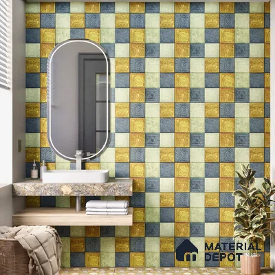Moroccan Wall Tile TL 06353 B Tradiflow 12 inch x 12 inch Ceramic Matte Finish - 9.5 mm | Suitable for Bathroom, Kitchen, Basin Area | Please Expect a Slight Variation of Pattern