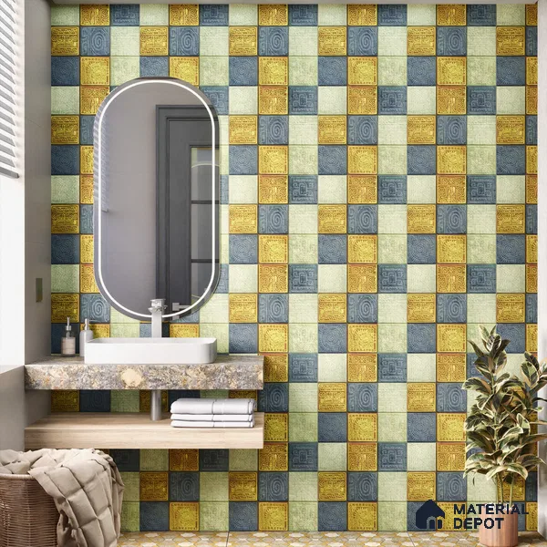 Moroccan Wall Tile TL 06353 B Tradiflow 12 inch x 12 inch Ceramic Matte Finish - 9.5 mm | Suitable for Bathroom, Kitchen, Basin Area | Please Expect a Slight Variation of Pattern