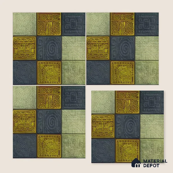 Moroccan Wall Tile TL 06353 B Tradiflow 12 inch x 12 inch Ceramic Matte Finish - 9.5 mm | Suitable for Bathroom, Kitchen, Basin Area | Please Expect a Slight Variation of Pattern
