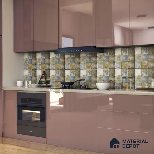 Moroccan Wall Tile TL 06353 Heritage 12 inch x 12 inch Ceramic Matte Finish - 9.5 mm | Suitable for Bathroom, Kitchen, Balcony | Please Expect a Slight Variation of Pattern