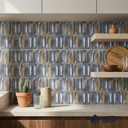 Faux Subway Wall Tile TL 06355 B Ocean Flow 12 inch x 12 inch Ceramic Matte Finish - 9.5 mm | Suitable for Accent / Feature Walls, Bathroom, Kitchen Wall & Backsplashes | Please Expect a Slight Variation of Pattern