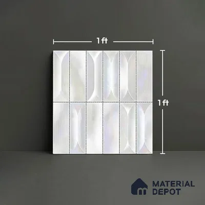 Faux Subway Wall Tile TL 06355 C  Rivora 12 inch x 12 inch Ceramic Matte Finish - 9.5 mm | Suitable for Accent / Feature Walls, Bathroom, Kitchen Wall & Backsplashes | Please Expect a Slight Variation of Pattern