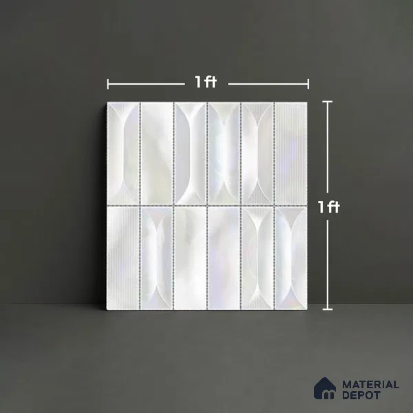 Faux Subway Wall Tile TL 06355 C Rivora 12 inch x 12 inch Ceramic Matte Finish - 9.5 mm | Suitable for Accent / Feature Walls, Bathroom, Kitchen Wall & Backsplashes | Please Expect a Slight Variation of Pattern