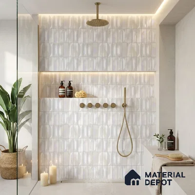 Faux Subway Wall Tile TL 06355 C  Rivora 12 inch x 12 inch Ceramic Matte Finish - 9.5 mm | Suitable for Accent / Feature Walls, Bathroom, Kitchen Wall & Backsplashes | Please Expect a Slight Variation of Pattern