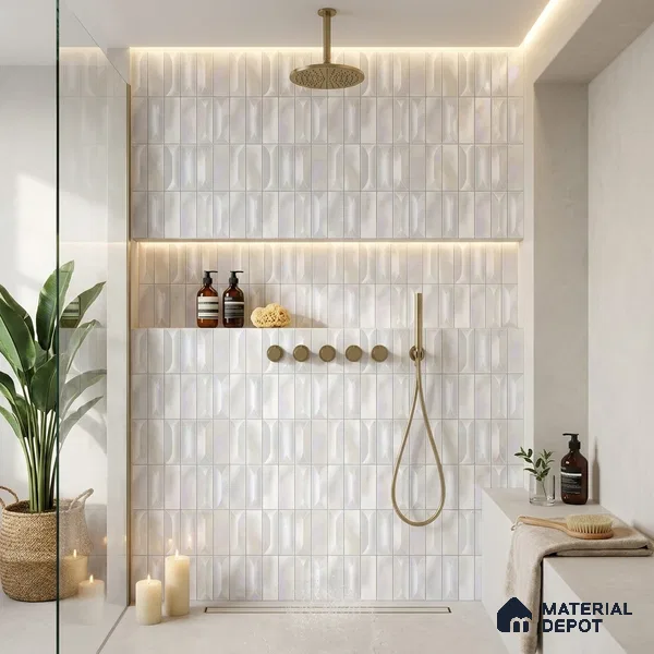 Faux Subway Wall Tile TL 06355 C Rivora 12 inch x 12 inch Ceramic Matte Finish - 9.5 mm | Suitable for Accent / Feature Walls, Bathroom, Kitchen Wall & Backsplashes | Please Expect a Slight Variation of Pattern