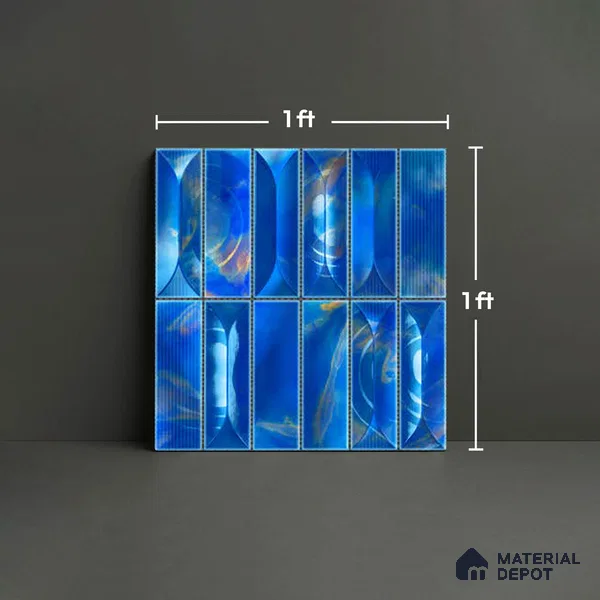 Faux Subway Wall Tile TL 06355 D Marina 12 inch x 12 inch Ceramic Matte Finish - 9.5 mm | Suitable for Accent / Feature Walls, Bathroom, Kitchen Wall & Backsplashes | Please Expect a Slight Variation of Pattern