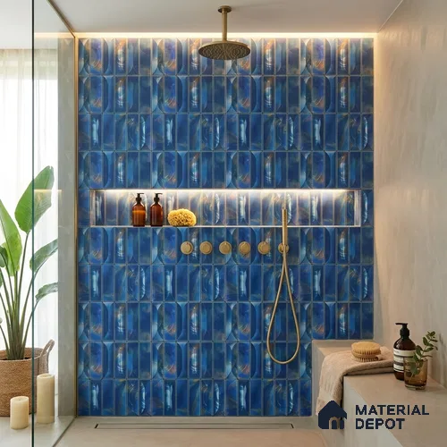 Faux Subway Wall Tile TL 06355 D  Marina 12 inch x 12 inch Ceramic Matte Finish - 9.5 mm | Suitable for Accent / Feature Walls, Bathroom, Kitchen Wall & Backsplashes | Please Expect a Slight Variation of Pattern